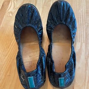 Obsidian Black Tieks Ballet Flats, size 7